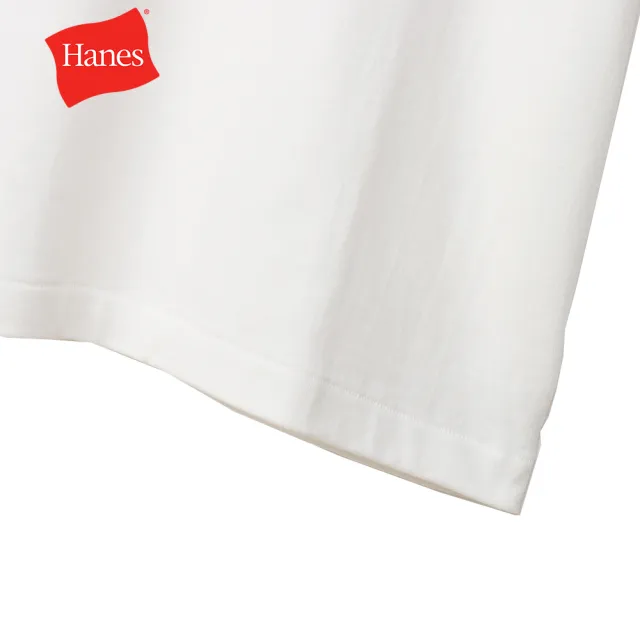 【Hanes】官方直營 男女款-SHIRO系列-素面純棉短袖T恤-白色(HM1-X201-010)-出清品