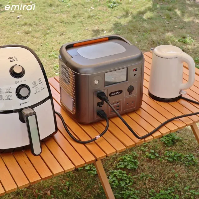 【emirai】1500W/1280Wh次世代行動電站EMR1500戶外、露營、防災攜帶式行動電源(安全耐用磷酸鐵鋰)