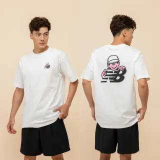 【NEW BALANCE】NB 插畫家短T/短袖上衣_MT51982WT_男性_白色(美版 版型偏大)