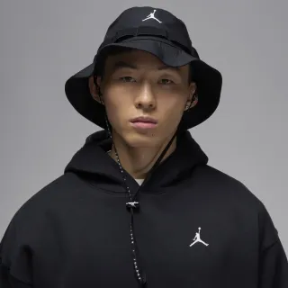 【NIKE 耐吉】喬丹 休閒帽 漁夫帽 運動 休閒 男 女 U J APEX BUCKET JUMPMAN 黑色(HM5753010)
