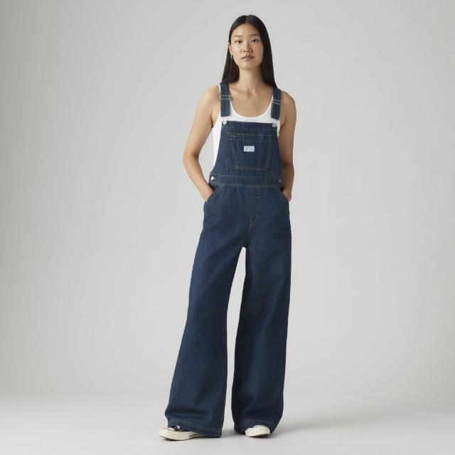 【LEVIS】女款 寬管吊帶牛仔褲 熱賣單品 001V0-0005