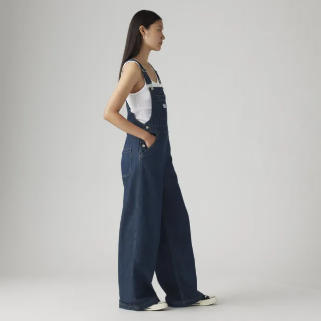 【LEVIS】女款 寬管吊帶牛仔褲 熱賣單品 001V0-0005