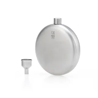 【Keith】鎧斯鈦圓形鈦酒壺附漏斗150ml / Ti9302(純鈦隨身酒壺 圓形扁壺 隨行鈦酒壺 威士忌烈酒瓶 小酒壺)