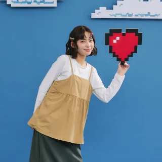 【Dailo】自帶背心兩件式長袖上衣(白 灰/魅力商品)