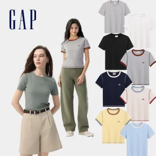 【GAP】女裝  Logo純棉印花圓領短袖T恤-多款任選(766153&766080)