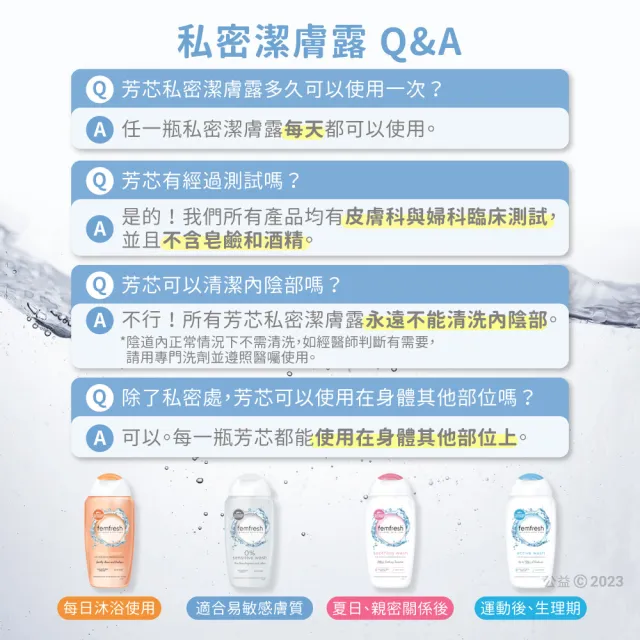【femfresh 芳芯】私密潔膚露任選 超值4入組(蘆薈/蔓越莓/銀離子/無香)