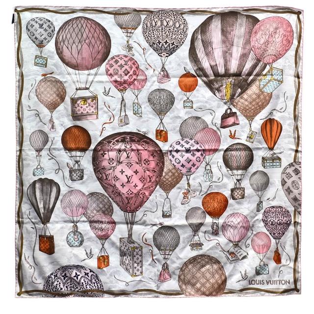 LV LOUIS VUITTON路易威登 M78793 Up And Away 90 熱氣球印花方巾