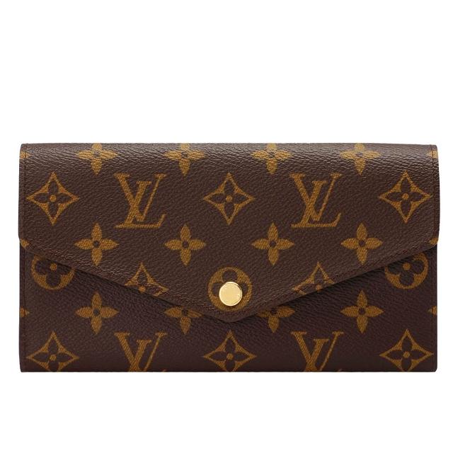 【Louis Vuitton 路易威登】M62235經典SARAH系列Monogram帆布印花暗釦長夾(芭蕾粉)