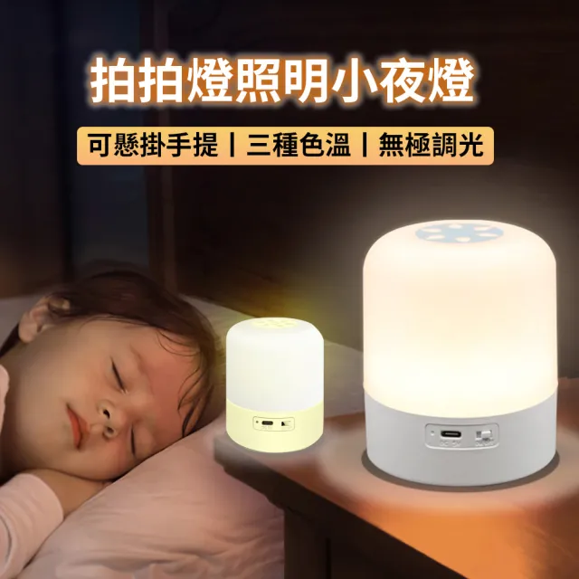 【Lumin】三色溫觸控手提小夜燈 無極調光LED護眼檯燈 充電式臥室睡眠床頭燈 餵奶起夜哺乳燈 柔光伴睡氛圍燈