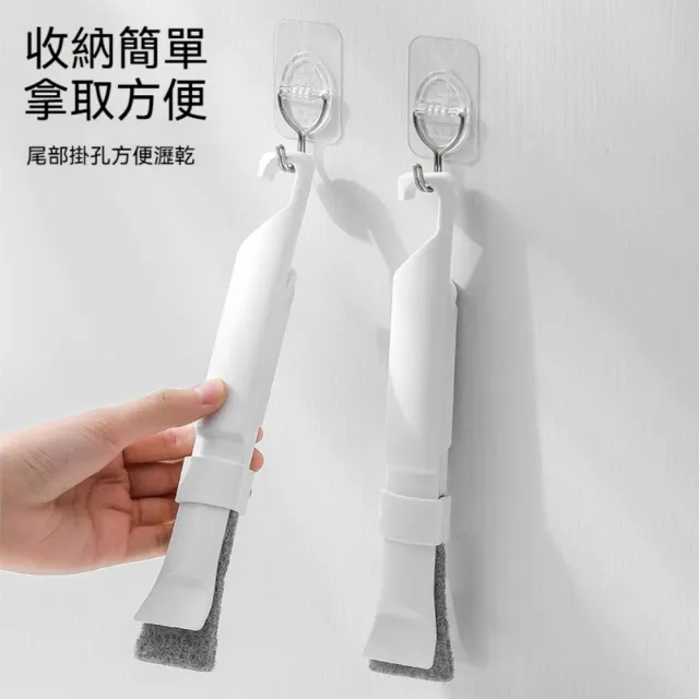 【Dagebeno荷生活】雙功能可拆卸刷頭菜瓜布清潔刷 尾部掛孔可瀝水貼合縫隙清潔刷-替換刷頭2組(不含清潔刷)