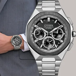 【CITIZEN 星辰】限量 鈦 八角 GPS衛星對時光動能計時男錶 手錶 畢業 禮物(CC4104-53E)
