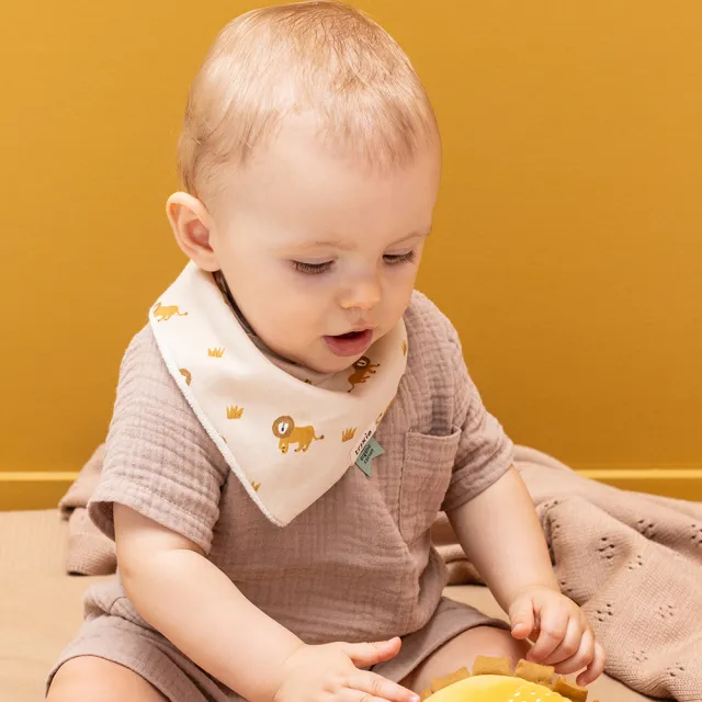 【Trixie 比利時】有機棉三角兜3件組 多款可選(圍兜 副食品圍兜 口水巾)