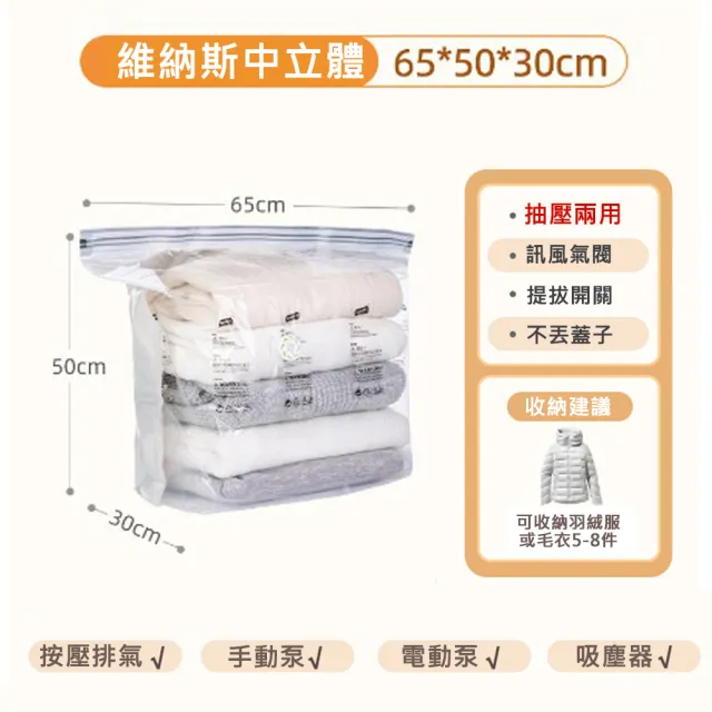 【TAI LI 太力】多入組全系列真空壓縮袋可重覆使用加厚款(居家換季衣物棉被壓縮袋 旅行手壓真空袋)