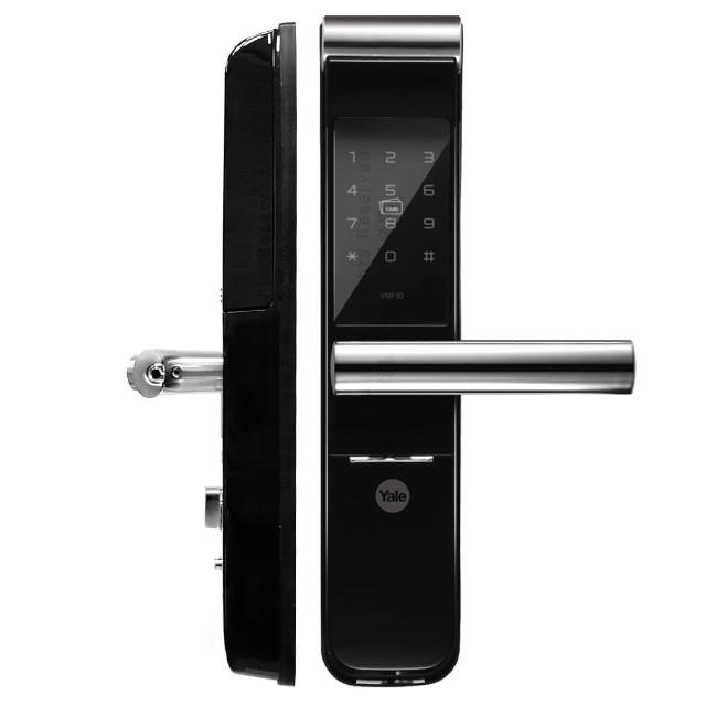 【Yale 耶魯】YMF-30A 卡片/密碼/鑰匙三合一智能電子鎖/門鎖(附基本安裝)
