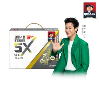 【QUAKER 桂格】5X B群人蔘濃縮精華飲禮盒15mlx×16入×1盒(共16入 中秋節禮盒/送禮推薦)
