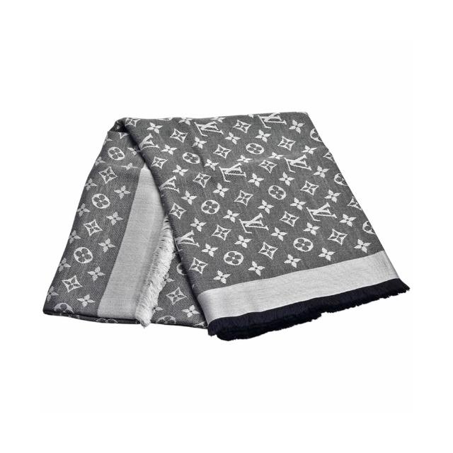 【Louis Vuitton 路易威登】M71378 Monogram DENIM 披巾(黑色)