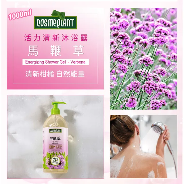 【摩爾多瓦COSMEPLANT】任選6入大容量沐浴露1000ml(馬鞭草清新/鼠尾草放鬆/金合歡柔嫩)