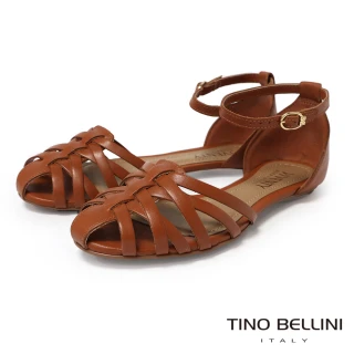 【TINO BELLINI 貝里尼】巴西進口編織包趾涼鞋FSWV002-9(駝色)