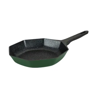 【八角維京】八角一體成型 不沾鍋 煎鍋 28cm IH爐可用鍋 無蓋(橄欖綠)