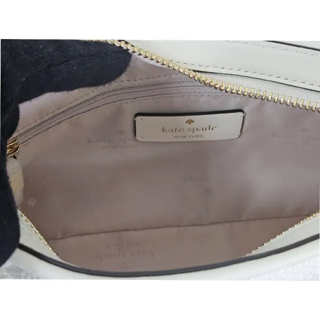 【KATE SPADE】新款 小香風菱格紋 布面 肩背斜背包(贈原廠紙袋紙盒送禮)