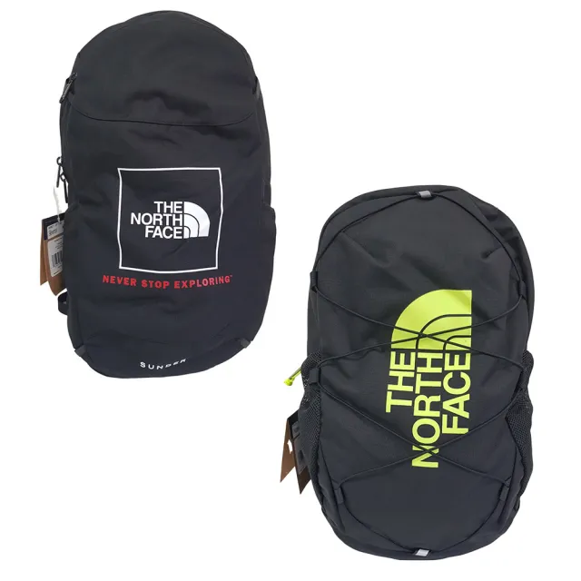 【The North Face】北面綠色LOGO/黑色 大童款舒適背負大容量運動休閒後背包