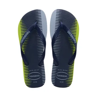 【havaianas 哈瓦仕】拖鞋 男鞋 夾腳拖 幾何線條 色塊拼接 Trend 藍 4103358-1804M(哈瓦士)