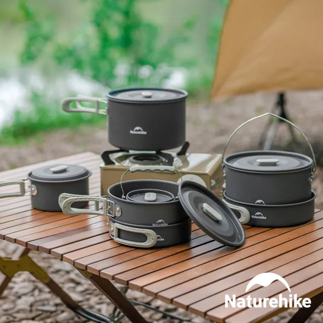 【Naturehike】野行鋁合金套鍋組 1.7L鍋+7吋煎盤+1L鍋 CF010(台灣總代理公司貨)
