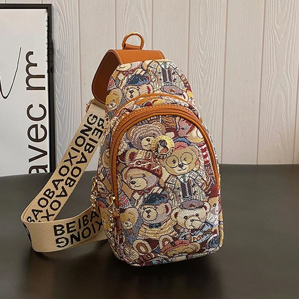 【巴黎精品】現貨 限搶!胸背包皮革胸包側背包肩背包帆布包波士頓包隨身女包包(小熊休閒斜背3色a1ev14 2N)