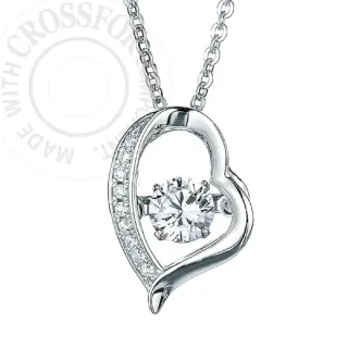 【CROSSFOR】日本Dancing Stone臨摹愛情 純銀懸浮閃動項鍊(日本原廠進口主鑽純銀不過敏禮物情人節生日)