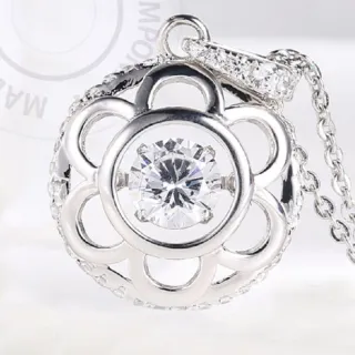 【CROSSFOR】日本Dancing Stone繁花絮語懸浮閃動項鍊精美盒裝(日本原廠進口主鑽/純銀不過敏 禮物七夕)