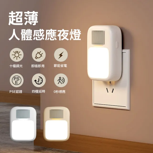 【YUNMI】超薄折疊人體感應LED夜燈 十檔調光 智能光感節能燈 走廊燈 感應燈 床頭燈