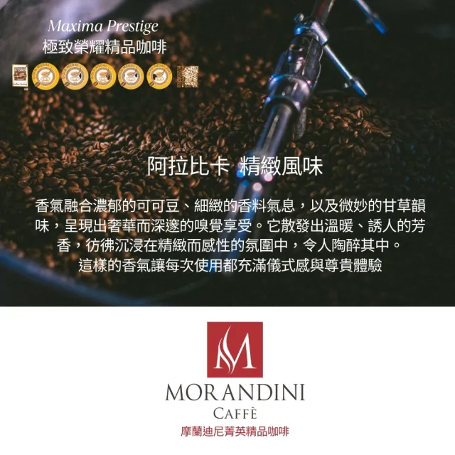 【MORANDINI 摩蘭迪尼菁英精品咖啡】極致榮耀精品咖啡豆1公斤(6連霸金牌獎、頂級精品咖啡的單品代表)