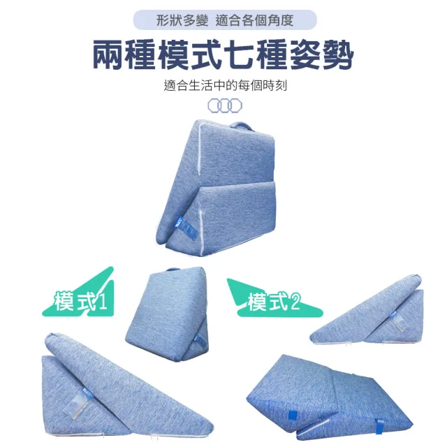 【日本旭川】AIRFit氧活力5in1輔助靠墊-石墨烯涼感透氣款(人體工學 支撐透氣 伸展靠枕 抬腿枕 術後靠墊 )