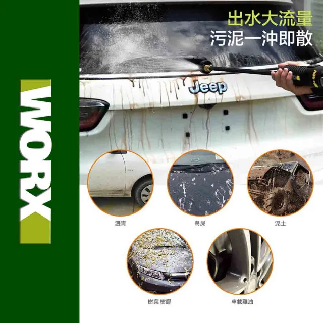 【WORX 威克士】20V 鋰電無刷高壓清洗機 WU630.4(清洗機 洗車槍 沖洗 無刷 高壓清洗槍  無碳刷高壓水槍)