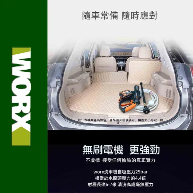 【WORX 威克士】20V 鋰電無刷高壓清洗機 WU630.1(清洗機 洗車槍 沖洗 無刷 高壓清洗槍  無碳刷高壓水槍)