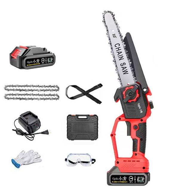 【Ogula 小倉】10寸無刷電鏈鋸 高枝鋸 高空鋸 鏈鋸機（五節一電+座充）(3980W大功率/帶電量顯示)