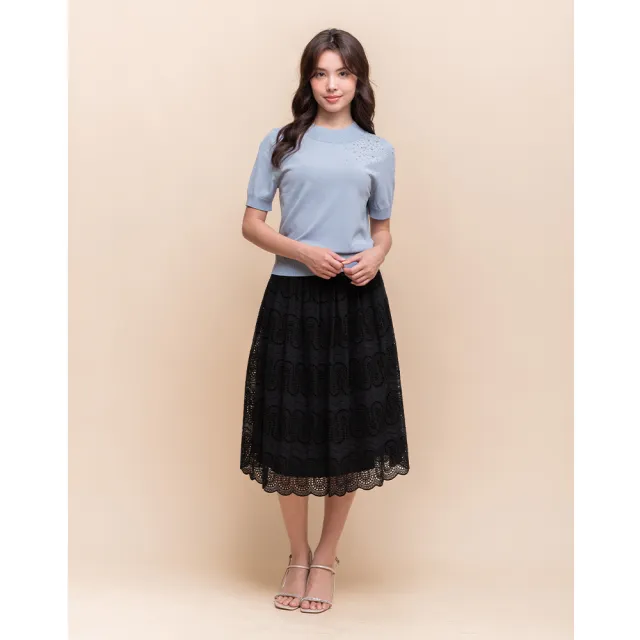 【perng yuh 芃諭名品】夜柔漫調 細針刺繡 傘襬裙(2025 SS Collection｜4A春夏新品上市)