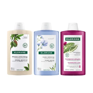【KLORANE 蔻蘿蘭官方直營】任選2入洗髮精400ml(澎鬆/保濕/髮芯修護)