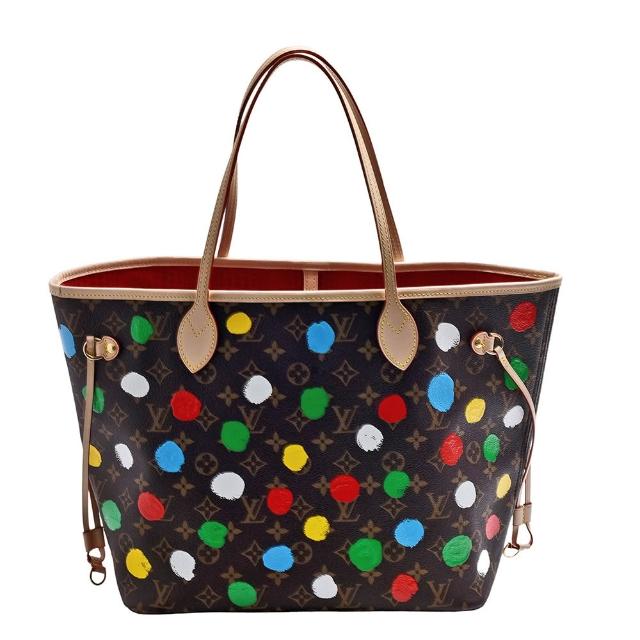 LV LOUIS VUITTON路易威登 M46381 聯名 YK NEVERFULL MM 系列經典 Monogram 帆布手提 / 肩背托特包
