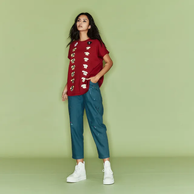 【ICHE 衣哲】Cop.Copine法式設計3D立體抓摺五分袖印花造型上衣(兩色)