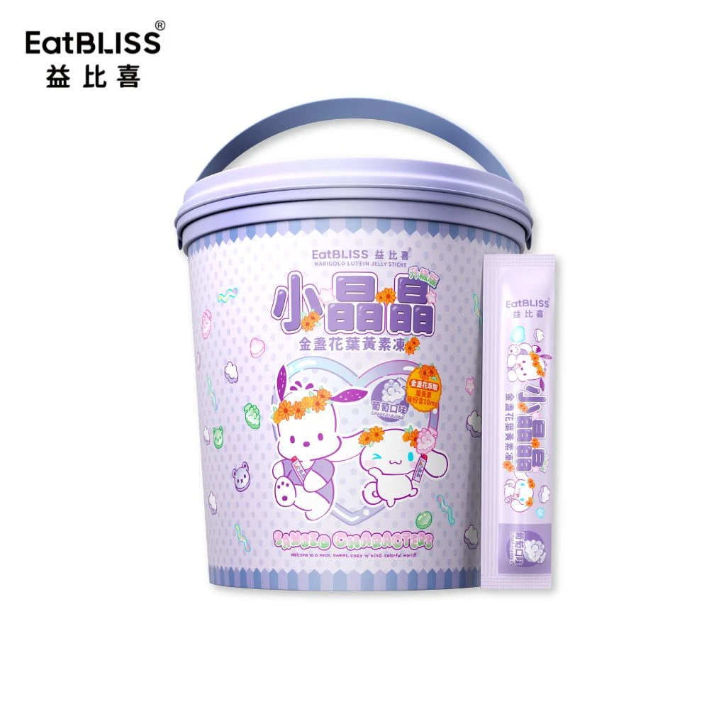 益比喜小晶晶金盞花葉黃素凍 EatBLISS 益比喜三麗鷗聯名小晶晶金盞花葉黃素凍升級版,100入大耳狗 帕洽狗 晶亮舒適.山桑子.26種蔬果)
