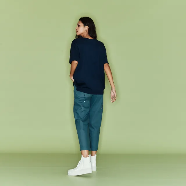 【ICHE 衣哲】Cop.Copine法式設計格紋印花拼接五分袖造型上衣-S