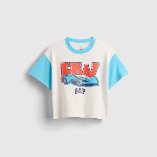 【GAP】男幼童裝 Logo純棉印花圓領短袖T恤-白色(779239)