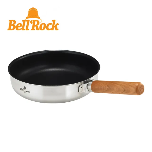 【韓國Bell Rock】複合金不鏽鋼不沾平底鍋 24cm(附收納袋 可拆式手把 不沾煎鍋)