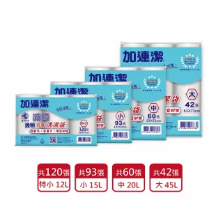 【加連潔】減碳透明平底清潔袋(特小-12L/小-15L/中-20L/大-45L)