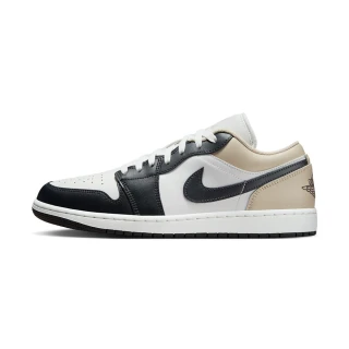 【NIKE 耐吉】Air Jordan 1 Low 男鞋 奶茶黑白色 運動 喬丹 AJ1 休閒鞋 553558-153