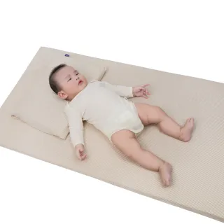 【Gennies 奇妮】舒眠超值寢具二件組-卡布奇諾(嬰兒床墊+平枕)