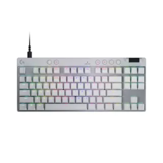 【Logitech G】PRO X TKL RAPID 磁性類比式鍵軸有線電競鍵盤(白色)