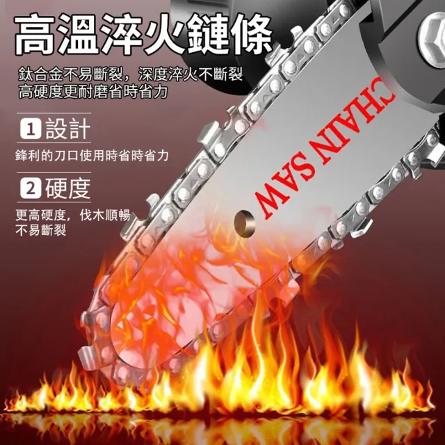 【Ogula 小倉】6吋電鏈鋸 288VF大功率 無線小型電鏈鋸 一電+2根鏈條(伐木鋸/修枝電鋸/電動伐木鋸)