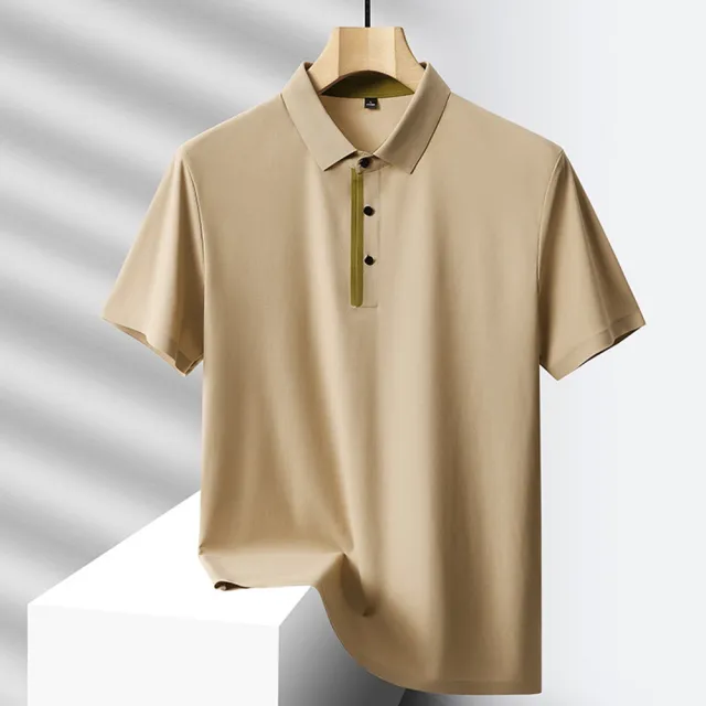 【巴黎精品】極速出貨 POLO衫短袖上衣(休閒冰絲彈力涼爽男裝6色a1eo13 2G)